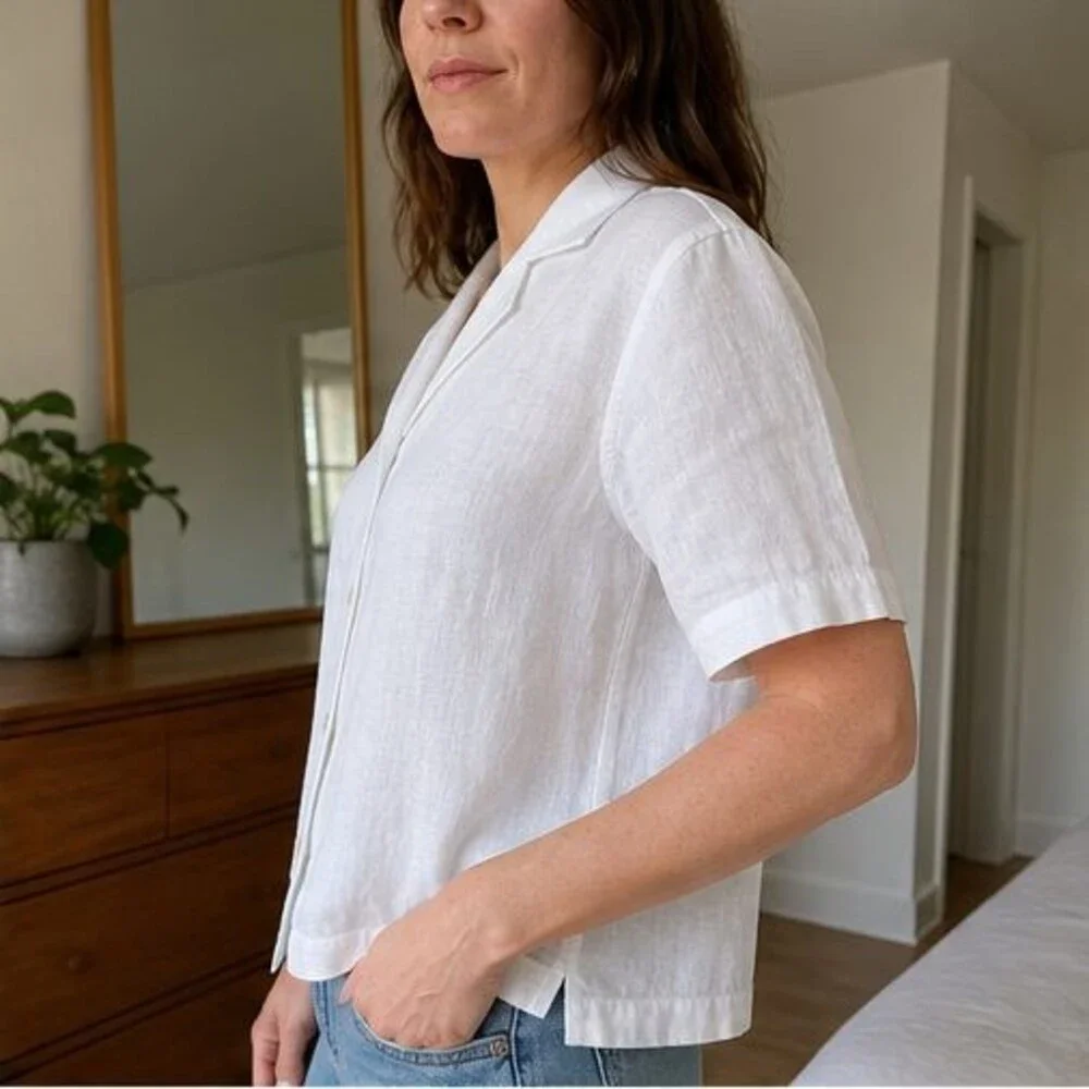 Navy Puff Sleeve Top